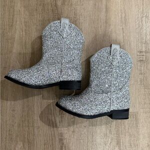 Amazon Glittery Silver Kids Cowboy Boots